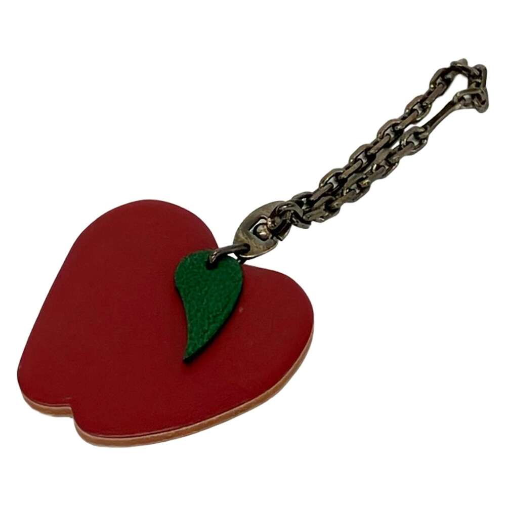 Hermès Fruit Bag Charm Bag Charm Red Green Silver Leather Hardware